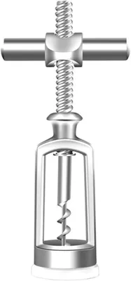 Produktbild von Manueller Weinflaschenöffner im Kreuzdesign aus robustem Metall mit scharfem Bohrwerkzeug für Zuhause, Bars und Restaurants