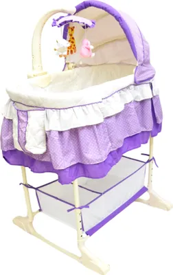 Produktbild von Best For Kids Wiege Stubenbett 4 in 1 Schaukelwiege mit Melodie, Vibration, Licht, Nachtlampe und Schaukel mit Fernbedienung