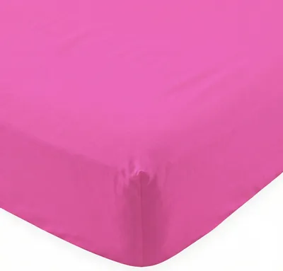 Image de Basic drap housse lit enfant fuchsia 70x140x14 cm (lit enfant) 100% coton Fabriqué en Europe