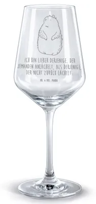 Produktbild von Mr. & Mrs. Panda Weinglas Murmeltier - Transparent - Geschenk, Rotweinglas mit Gravur, Lustige Sprüche, Knigge, Burgunderglas, Respekt, Freundlichkeit, Fröhlichkeit