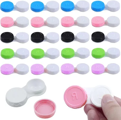 Productafbeelding van Kleurige Contactlenzenhouders met Spiegel - 20 Stuks Reislenzenhouder