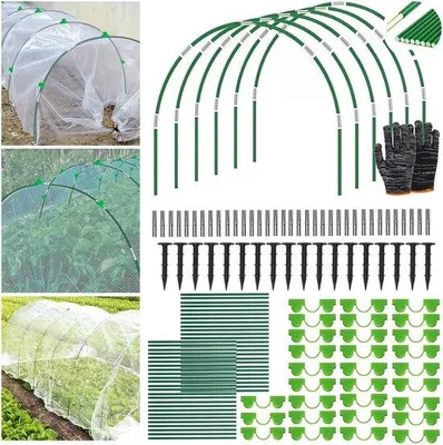 Immagine prodotto di Tunnel per piante, 50 pezzi, aiuola rialzata, pellicola, verde