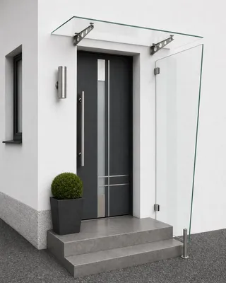 Immagine prodotto di Glaswerk Westfalen - Pannello laterale in vetro trasparente per tettoie 200x80x60cm
