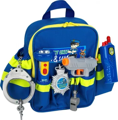 Image de Theo Klein Police Unit Ben & Sam Sac à dos de police, 7 pièces, menottes, lampe de poche, Jouets pour enfants, 8802