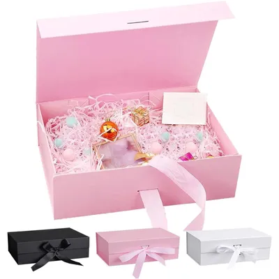 Produktbild von Geschenkbox mit Deckel, 21 x 17 x 7 cm - Rosa