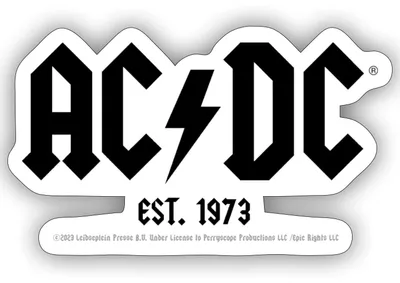 Produktbild von Spreadshirt AC/DC Schwarzes Logo Est. 1973 Sticker Aufkleber, 10 x 10 cm, Mattweiß