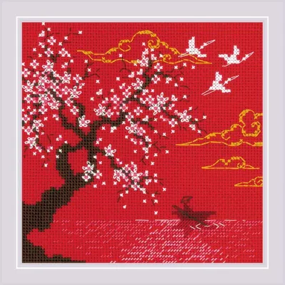 Produktbild von Kreuzstich-Set von Riolis, "Unter dem Himmel. See", zum Selbermachen, 15x15 cm