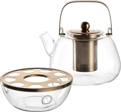 Produktbild von Leonardo TÈ PER TE Teekanne mit Metallhenkel + Stövchen 1,2 Liter