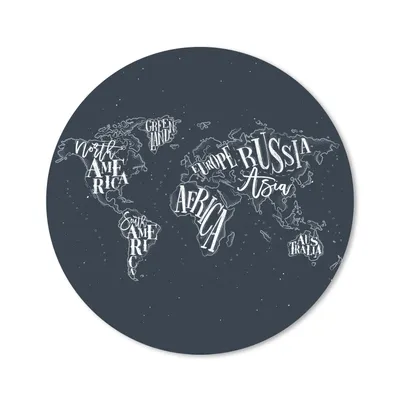 Produktbild von MuchoWow® Mauspad Mousepad Weltkarte - Schwarz - Weiß - Sternenhimmel 30x30 cm - Mousepads - Maus Mat - Pad - Mausunterlage - Tischunterlage - Schreibtischmatten