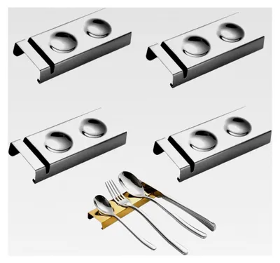Produktbild von Edelstahl 304 Messerbänke, Stäbchenkissen, Stäbchenhalter, Essstäbchen-Rests für den Esstisch, für verschiedene Essensszenen, Dekoration für den Esstisch (4, Silber)