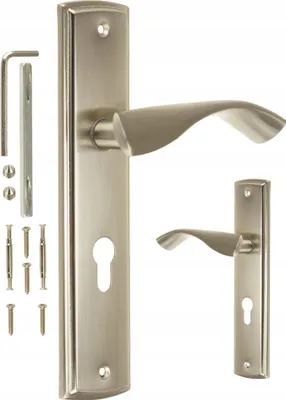 Produktbild von Türdrücker Türbeschlag FEINZ Bilbao - 72mm - Nickel - Hochwertig - Elegant - Langlebig