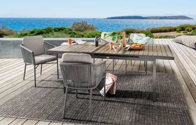 Produktbild von Destiny Sitzgruppe LUCCA IMOLA 4 Sessel + Tisch 165/215x100x75cm ausziehbar