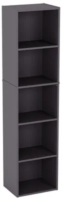 Imagen del producto de Estantería Oxford de Vida Designs con 5 niveles, estante de madera gris, ideal para exhibición y almacenamiento