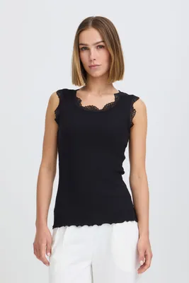 Immagine prodotto di Oxmo OXNSuna, top da donna, camicia, misto cotone, vestibilità aderente
