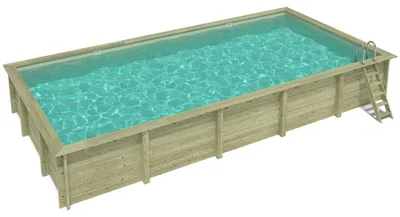 Produktbild von Pool AQUA 10.2 x 5.2 - H.1.45 m, sandfarben, mit Stahlprofilen zum Einbetonieren