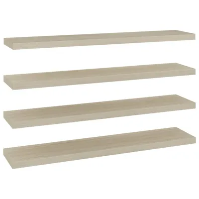Image de Étagères murales flottantes 4 pcs chêne 120x23,5x3,8 cm MDF