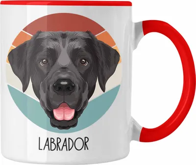 Produktbild von Trendation - Labrador Besitzer Tasse Geschenk Lustiger Spruch Geschenkidee Labrador Mama Papa (Rot)