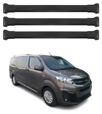 Produktbild von Dachträger Grundtäger für Opel Vivaro C / Zafira Life 2019-2026 Alu Schwarz 3tlg