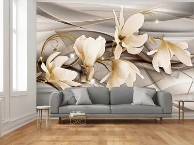 Produktbild von Vlies Fototapete 350x256 cm Tapeten Wandtapete XXL Blumen Magnolien Abstrakt b-C-0002-a-c