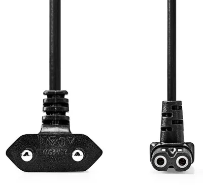 Zdjęcie produktu dla Kabel zasilający, wtyk Euro męski do IEC-320-C7, 3 m, czarny