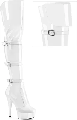Produktbild von DELIGHT-3018 Damen Boots von Pleaser, Weiß Glanz , EU 39, US 9