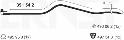 Produktbild von ERNST Abgasrohr Auspuffrohr passend für MERCEDES-BENZ SPRINTER 3,5-t Kasten (906) Hinten 391542