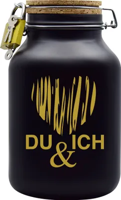 Produktbild von Spardose Geld Geschenk Ideen Du & Ich Schwarz Größe XXL 3 Liter