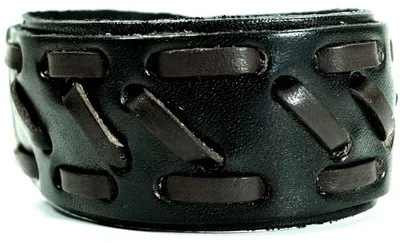 Produktbild von CJBB1941 Herren Armband Leder schwarz 22,5 cm
