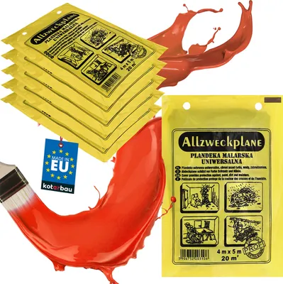 Obrázek produktu pro KOTARBAU® Sada 10 ks malířské fólie, krycí fólie, 4 x 5 m, malířská textilie, krycí plachta, odolná stavební ochranná fólie, šedá, silná malířská fólie