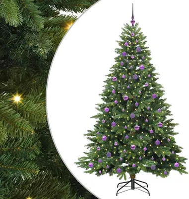 Zdjęcie produktu dla vidaXL Sztuczna choinka z 300 diodami LED zielona 210 cm PE i PVC