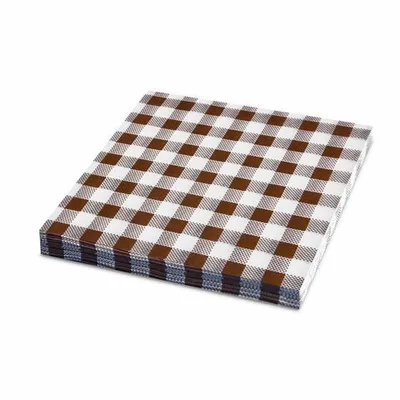 Produktbild von 1000x Servietten 33 x 33 cm 3-lagig 1/4 Falz KARO braun