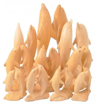 Produktbild von Stehendes Delfin-Paar verschiedene Größen, Grösse:ca. 20 cm