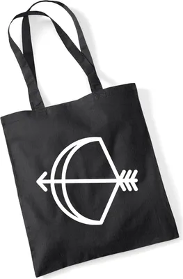 Produktbild von Huuraa Jutebeutel Schütze Sternzeichen Symbol 10 Liter Black Baumwolle Tasche Geschenkidee