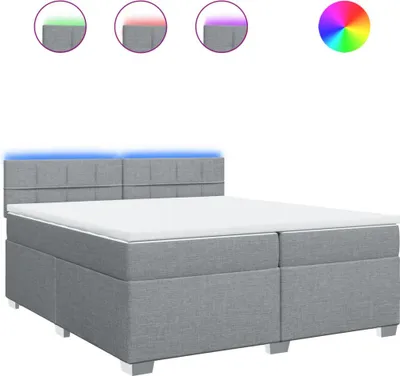 Produktbild von vidaXL Boxspringbett mit Matratze Hellgrau 200x200 cm Stoff