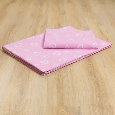 Produktbild von Amilian Babybettwäsche Set 7-teilig – Bettwäsche 100x135 cm, Kissen 40x60, Himmel, Nestchen – für Babybett/Gitterbett – Komplettset für Neugeborene