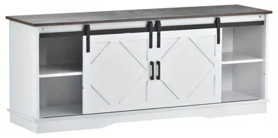 Obrázek produktu pro TV stolek – 150x40x60 cm – Posuvné dvířka s nastavitelnými policemi – Moderní, minimalistický, rustikální design