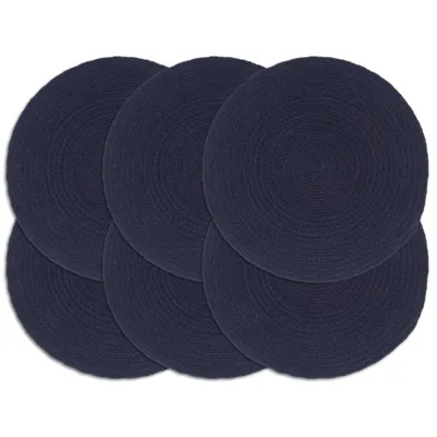 Zdjęcie produktu dla Vidaxl -Placemats 6 STS rund 38 cm Baumwollschild Marine Blau