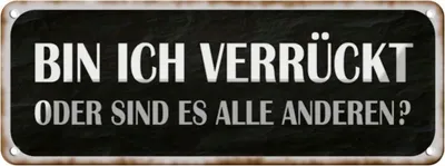 Produktbild von vianmo Blechschild 10x27 cm bin ich verrückt oder andere Dekoration Spruch Zitat