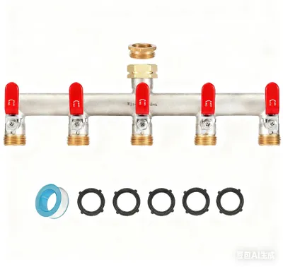 Image de Elzusha - Distributeur d'eau à 5 voies avec poignée rouge
