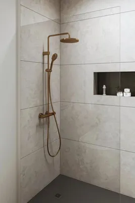 Produktbild von Duravit Duschsystem MinusFlow 354 mm mit Thermostat Bronze gebürstet