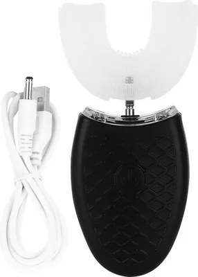Obrázek produktu pro Elektrický sonický zubní kartáček ve tvaru U pro dospělé, automatické čištění, přístroj pro péči o ústní dutinu (Noir Type d'adulte)