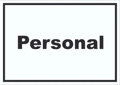 Produktbild von Personal Schild mit Text waagerecht A0 (841x1189mm)