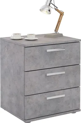 Produktbild von Nachttisch MARIELLA für Boxspringbett, moderner Nachtschrank Nachtkommode in Betonoptik, mit 3 Schubladen