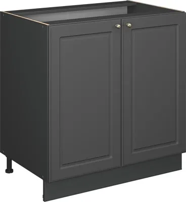 Produktbild von Spülenunterschrank Vicco Fame-Line Anthrazit-Gold Landhaus 80 cm mit Regal, AP Marmor, Model 56860