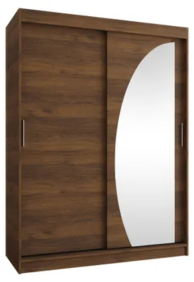 Produktbild von MIRJAN24 Kleiderschrank Wika 150, Schwebetürenschrank mit zwei Kleiderstangen, Garderobe (Farbe: Nuss Warmia, Größe: 150 cm, ohne Schubladen)