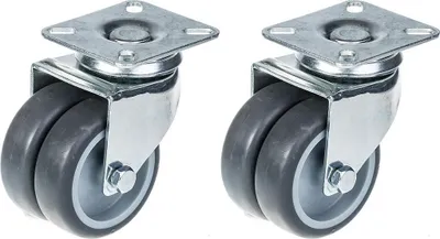 Immagine prodotto di 75 mm 3" ruote gemelle in gomma grigia girevoli capacità 200 kg, set di 2