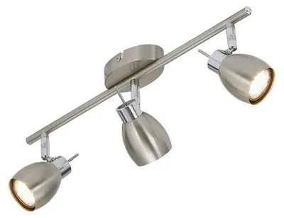 Produktbild von Briloner TWO LED Deckenleuchte 3-flammig – schwenk- & drehbare GU10 Spots, matt-nickel-chrom, warmweiß