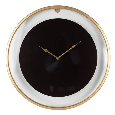 Produktbild von Clayre & Eef Wanduhr Ø 60 cm Schwarz Goldfarbig Eisen