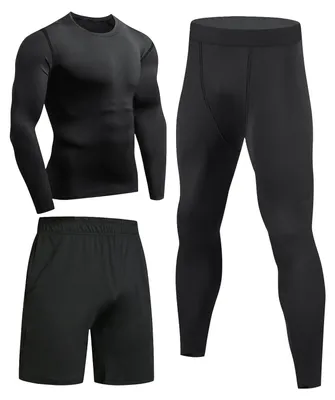 Produktbild von Herren Fitnessbekleidungsset mit Kompressionsshirt und Leggings