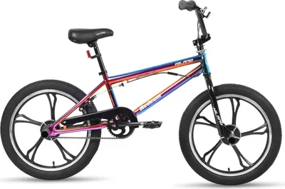 Image de Vélo BMX Hiland 20 pouces à rayons multiples pour enfants (garçons et filles) à partir de 7, 8, 9 ou 10 ans, freestyle Rotor 360 degrés, 4 pegs, vitesse unique